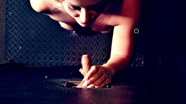 GloryholeSecrets - Hungry Brunette Licks Cum Off The Gloryhole Floor