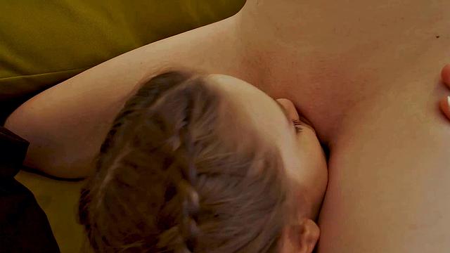 VIP4K. Lesbians use their tongues and dildo while handcuffed guy sits in the room