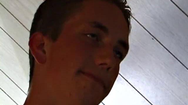 Derek is rubbing his cock through his sweat pants, before stripping them off to show us what he's packing. With the remote control in one hand and his lubed cock in the other, Derek comments on the of his cock asking if we like it.