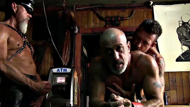 Ray Dawson enters the Ramrod bar with one thing on his mind, sinking his fat cock into a muscle ass. Spotting Scott Pierson bent over the pool table, he moves right in and fulfills Scott's deepest desire.