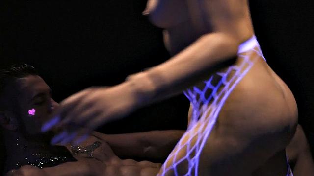 Trans beauty drilled by nice white dick in tight asshole