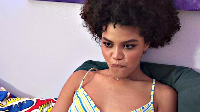 Deepthroat Ebony babe fucked by BBC till cumming in mouth