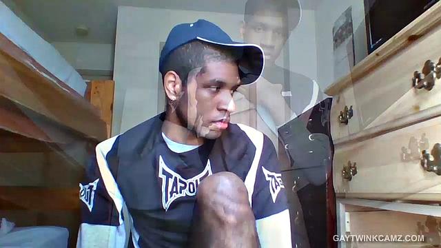 Young Black Amateur Stroking His Cock