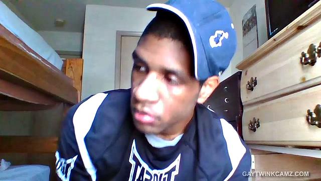 Young Black Amateur Stroking His Cock