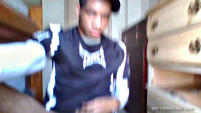 Young Black Amateur Stroking His Cock