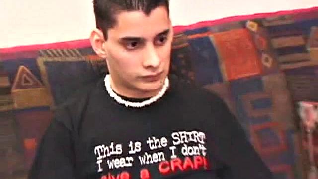 Travis Martinez starts out on the sofa to strip naked and get his dick boned up. Then he is all over the place, as he strokes hard and makes his big balls bounce. Eventually the horny young man blows his load.