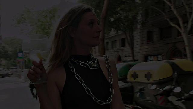 Pissing submissive slut fucked in public