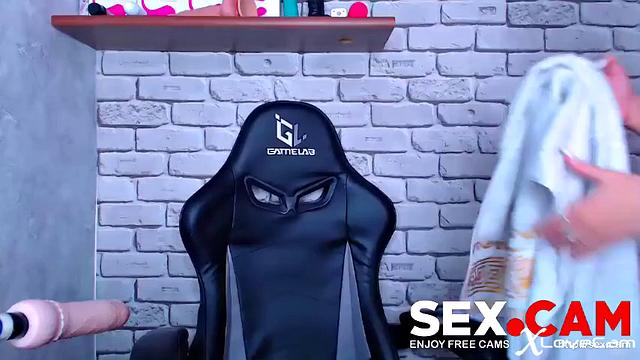 Kinky woman plays with her toys