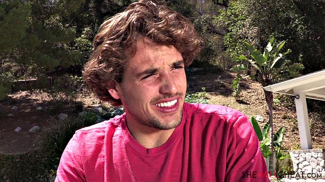 Busty blonde milf Nina Elle cheats with the hung pool boy