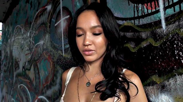 Pulled ebony babe fucked doggystyle for cash outdoors