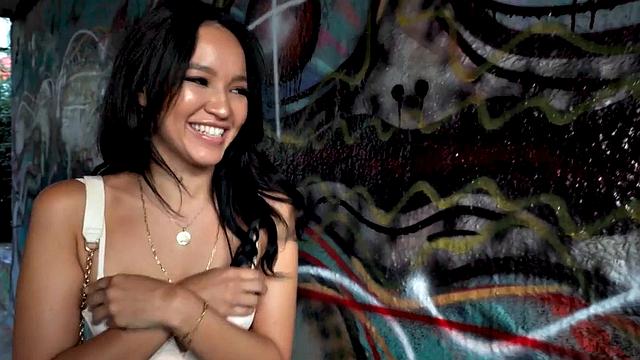 Pulled ebony babe fucked doggystyle for cash outdoors