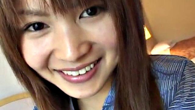 Busty Japanese teen riding hard cock