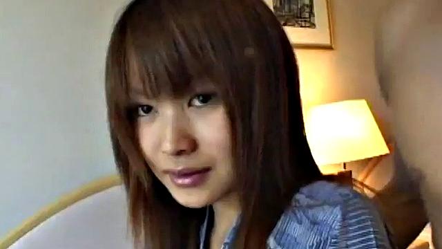 Busty Japanese teen riding hard cock