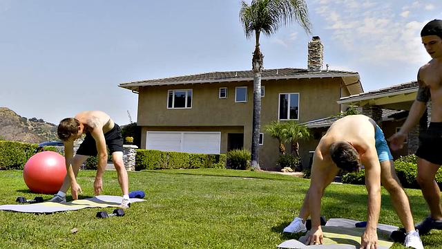 Jocks Exercise Each Other's Butts - Michael Del Ray, Scott Finn - NextDoorStudios