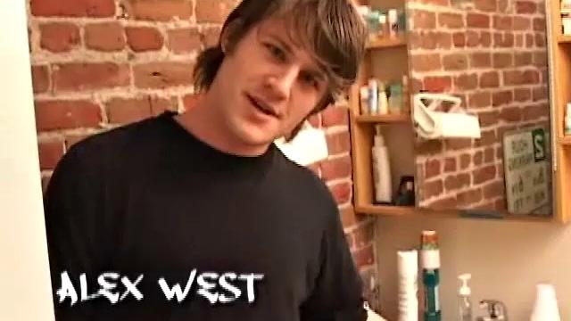 Like a lot of younger guys, Alex West goes into the bathroom to jack off. Alex gets naked and thumbs through a straight porn magazine while working on his boner. Then he sits on the toilet and starts seriously stroking that big uncut dick.