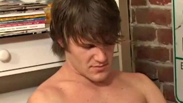Like a lot of younger guys, Alex West goes into the bathroom to jack off. Alex gets naked and thumbs through a straight porn magazine while working on his boner. Then he sits on the toilet and starts seriously stroking that big uncut dick.