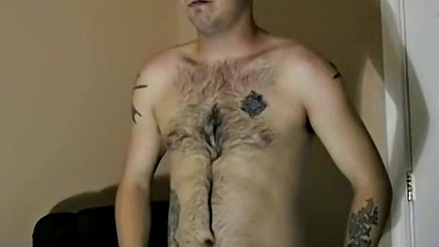 Hairy Straight Brad Blows His Load - Brad