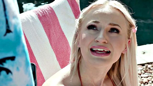 DEVILS FILM - Naughty Blonde Cheats On Boyfriend In Front Of Him With A Resort Employee