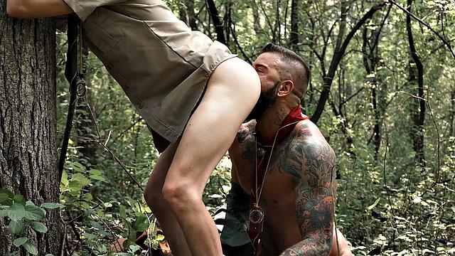 21yo scout rimmed and assfucked by gaydaddy outdoors