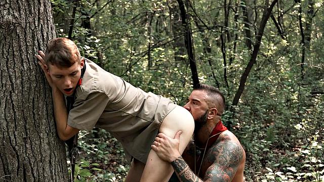 21yo scout rimmed and assfucked by gaydaddy outdoors