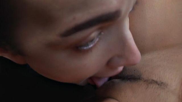 Nympho cab driver seducing couple for threesome