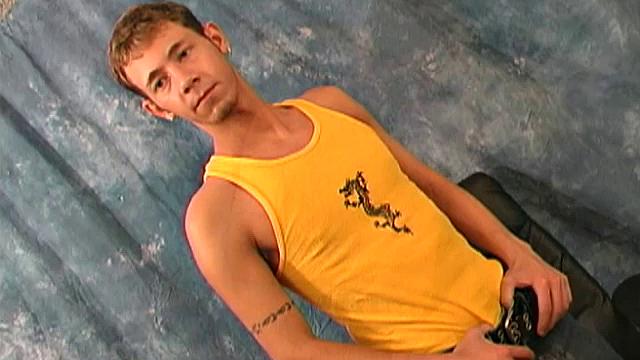 When he's not in class or working at his landscaping job, this young man enjoys partying, driving his cherished BMW roadster and hot sex. Speaking of hot, this adorable 19-year-old is about to strip naked and jack off for us.