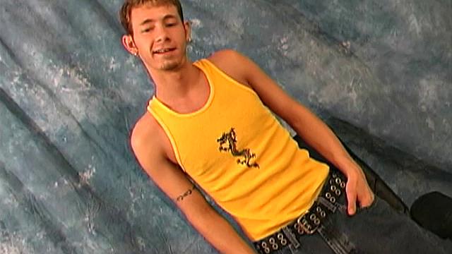 When he's not in class or working at his landscaping job, this young man enjoys partying, driving his cherished BMW roadster and hot sex. Speaking of hot, this adorable 19-year-old is about to strip naked and jack off for us.