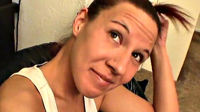 Redhead masturbates in POV then sucks dick