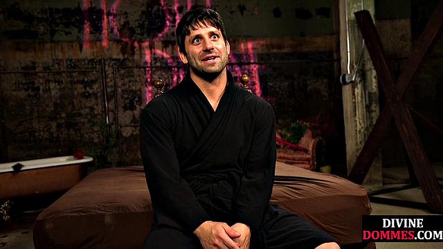 BDSM CFNM whipping and deepthroating with busty latex MILF