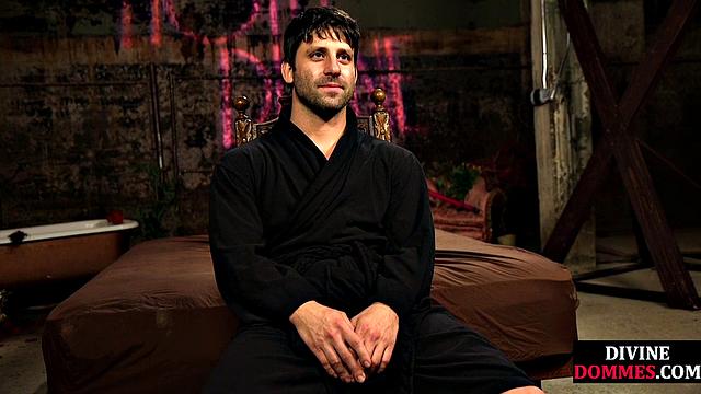 BDSM CFNM whipping and deepthroating with busty latex MILF