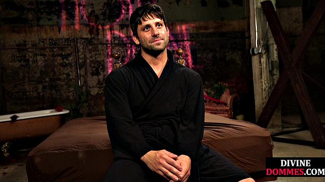 BDSM CFNM whipping and deepthroating with busty latex MILF