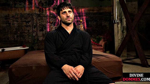 BDSM CFNM whipping and deepthroating with busty latex MILF