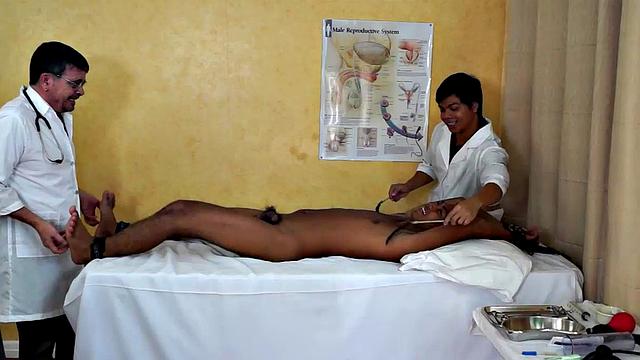 Gorgeous Josh comes in to Dr. Tickle's office for his annual checkup. Doctor Tickle and Vahn put Josh through a complete tickle treatment which includes therapeutic foot tickling with feathers and fingers.