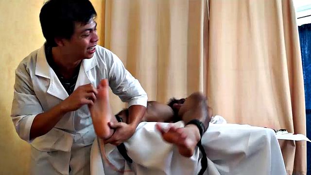 Gorgeous Josh comes in to Dr. Tickle's office for his annual checkup. Doctor Tickle and Vahn put Josh through a complete tickle treatment which includes therapeutic foot tickling with feathers and fingers.