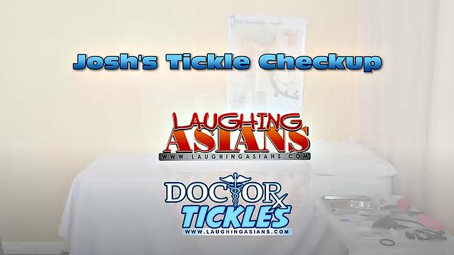 Gorgeous Josh comes in to Dr. Tickle's office for his annual checkup. Doctor Tickle and Vahn put Josh through a complete tickle treatment which includes therapeutic foot tickling with feathers and fingers.