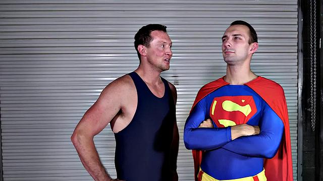 Cosplay bottom barebacked by wrestler till cum on face