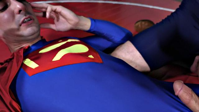 Cosplay bottom barebacked by wrestler till cum on face