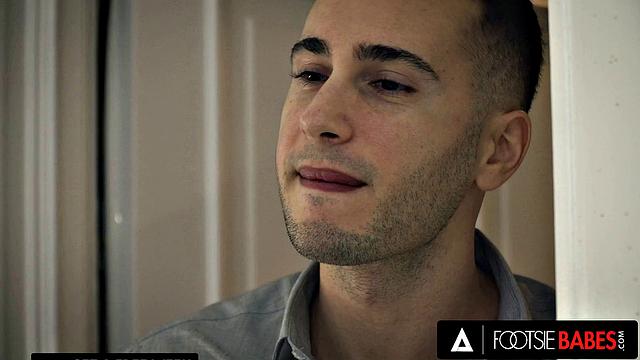 FOOTSIE BABES - Cute Ebony Romy Indy Uses Her Feet To Fuck Her Man