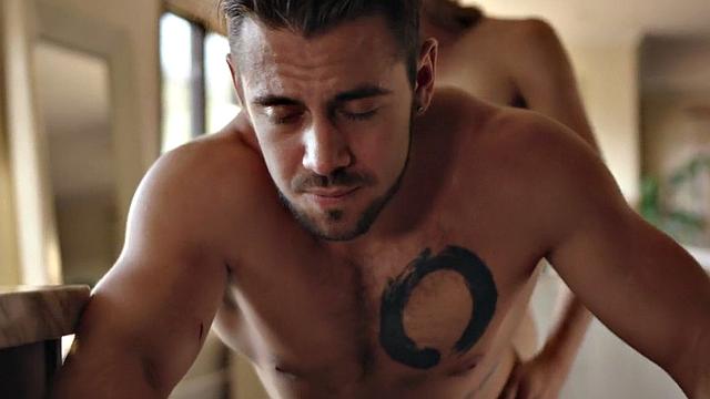 Busty shemale fucks male in anal in missionary