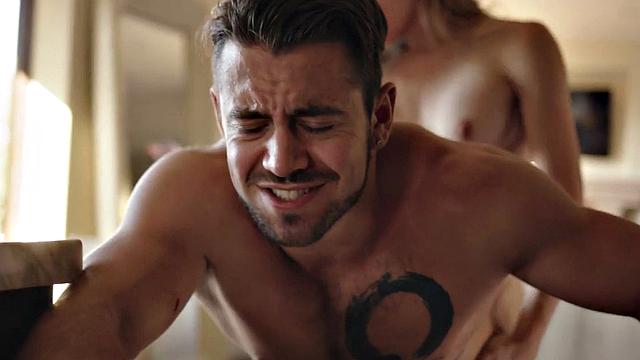 Busty shemale fucks male in anal in missionary