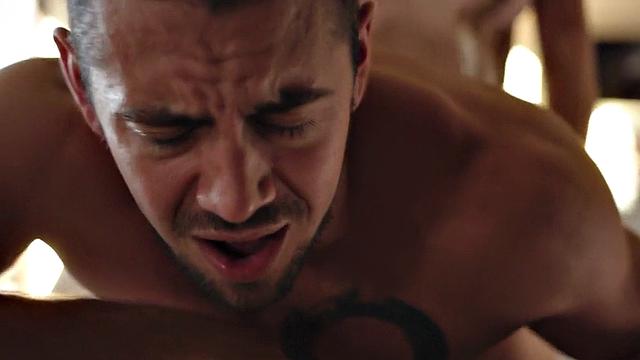 Busty shemale fucks male in anal in missionary