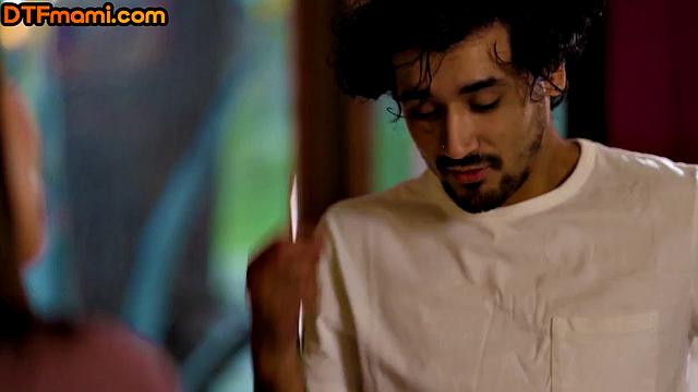 Big-titted MILF bounces on stepson's dick