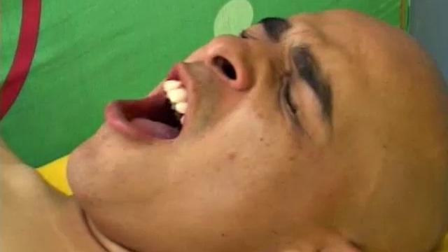 Kinky skinhead Latino Cristobal is on the sofa stripping down for jack off show. Once naked and rock hard, the boy shoves a candle stick up his ass.