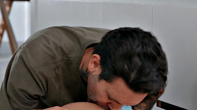 Horny babe squirts while getting her pussy fingered in every position on the table