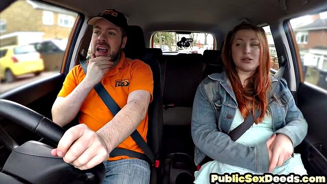 Big ass learner driver doggystyled in car