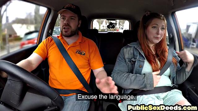 Big ass learner driver doggystyled in car