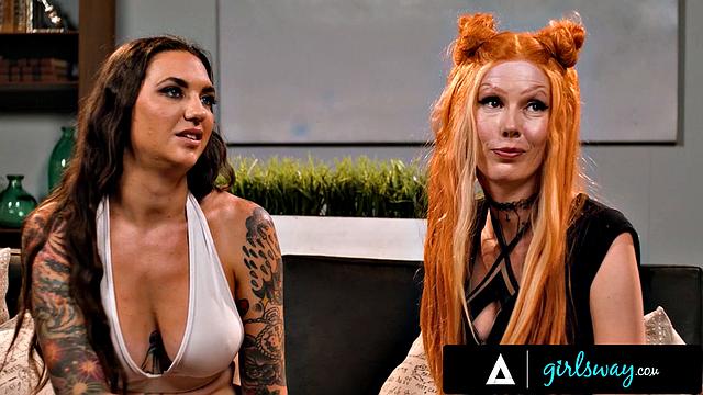 GIRLSWAY - Olivia Madison & Rocky Emerson Comfort BFF Robin Coffins With Passionate Threesome