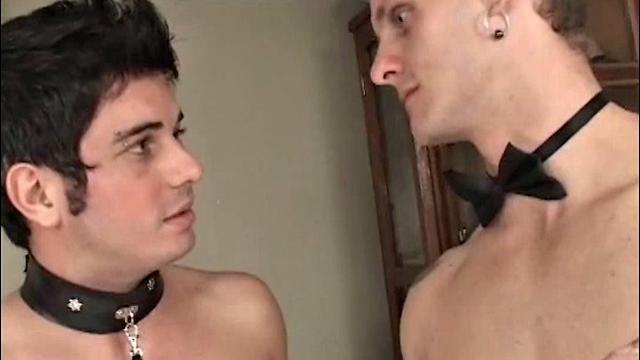 Things turn kinky in this hot Latino bareback scene as Christian lets his sex slave out of his cage for some gay sex. He puts slave Andre in the stocks and eats his ass for a hearty bareback drilling.