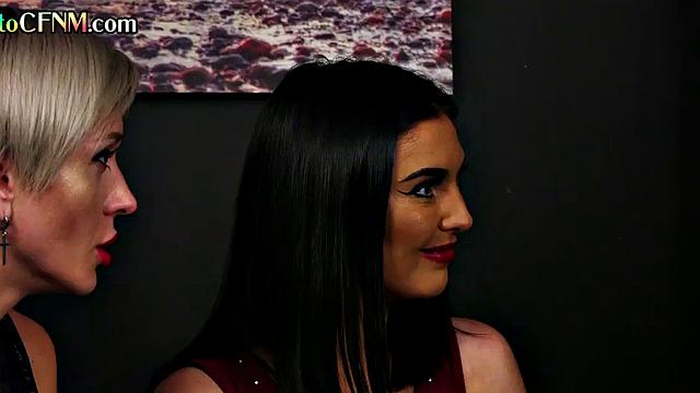 Classy CFNM MILFS suck old cock in group