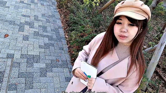 Cute and sexy Megumi Shinozaki is a babysitter, and now a porn model